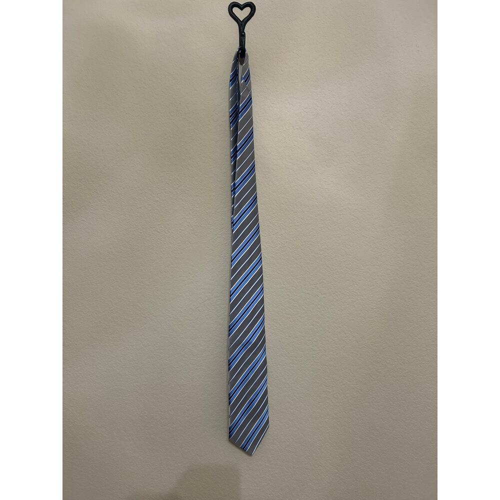 Dolce & Gabbana Tie Silver Blue Stripes Silk Necktie Designer Luxury Formal